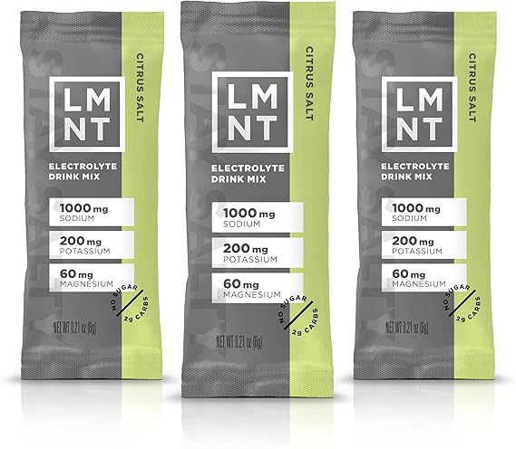 LMNT Keto Electrolyte Powder Packets | Paleo Hydration Powder | No Sugar, No Artificial Ingredients | Citrus Salt | 30 Stick Packs
