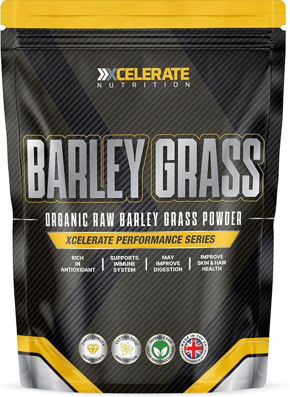 Organic Barley Grass Powder - Greens Superfood for Enhanced Vitality & Immune Support | Rich in Amino Acids Nutrient, Smoothie Powder Non-GMO Vegan, Vitamins, Minerals, by XCelerate Nutrition (250g)