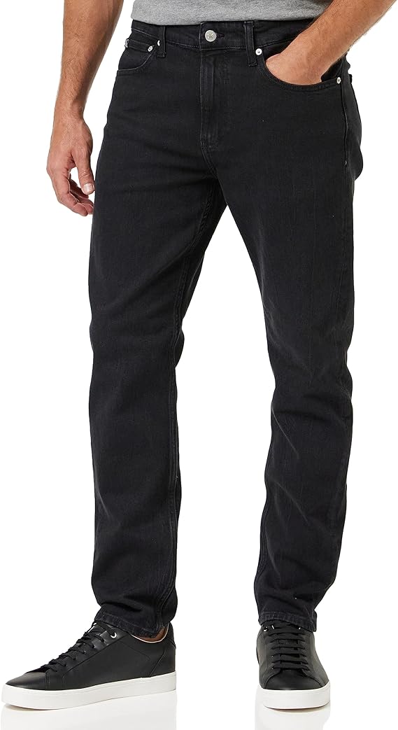 Calvin Klein Men's Slim Tapered Fit Jeans Black (Denim Black) 33W/32L