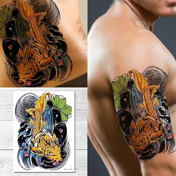 Supperb Temporary Tattoos - Koi Fish Tattoo