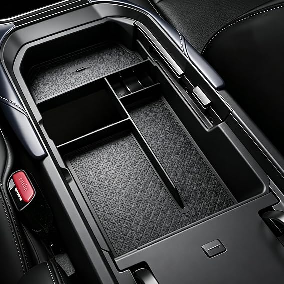 Autorder Center Console Organizer for Mazda CX30 2020-2026 Accessories - Armrest Storage Box Secondary Insert Tray with Black Anti-Slip Mat