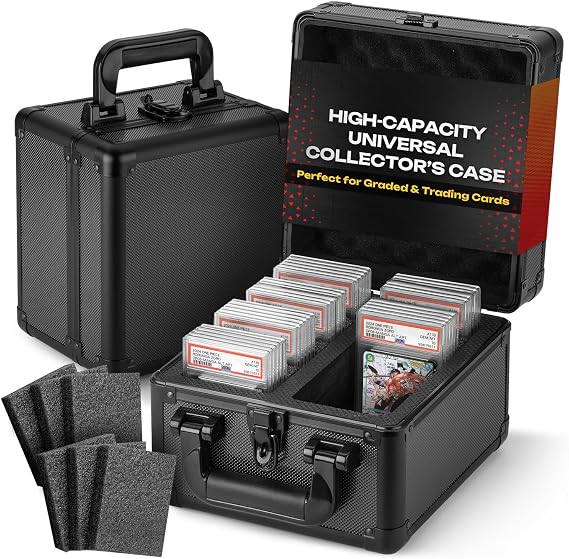 FunGuys Graded Card Storage Box, Trading Card Case for PSA Graded Pokemon Cards, Sports Card Storage Boxes, PSA Card Case Holder, Baseball Slab Case for Trading Cards, BGS