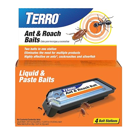 Terro T360 Ant and Roach Bait Stations, 1 Pack | Pre-Filled Dual Bait Stations Attract and Kill Ants, Roaches, and Silverfish, Ready-To-Use Indoor Bait with Twist Tab, T360
