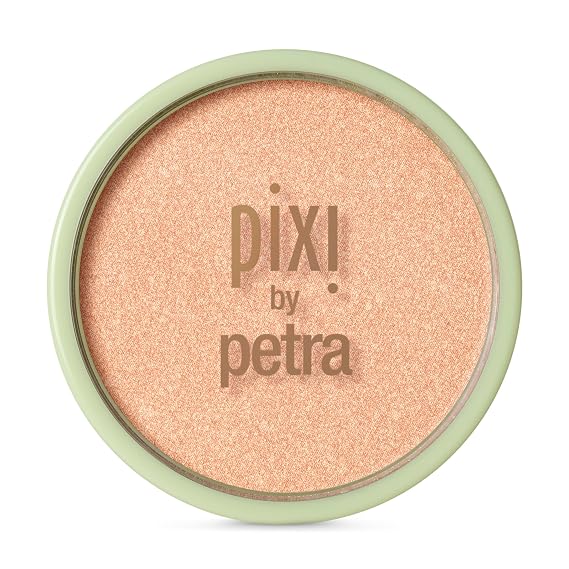 Pixi Glow-y Powder | Radiant Blush & Highlighter Duo | Silky, Light-Reflecting Radiance Powder | Adds Sheer Color & Glow | Peach-y Glow | 0.36 oz/10.21 g