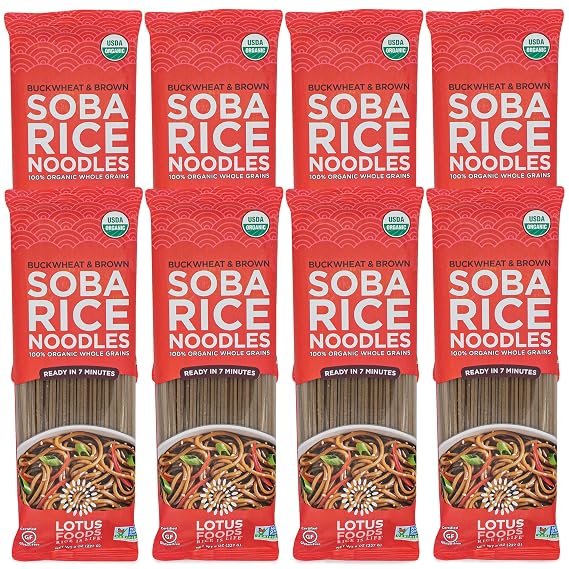 Lotus Foods Organic Soba Rice Noodles, Asian Noodles - 8 Oz (Pack of 8)