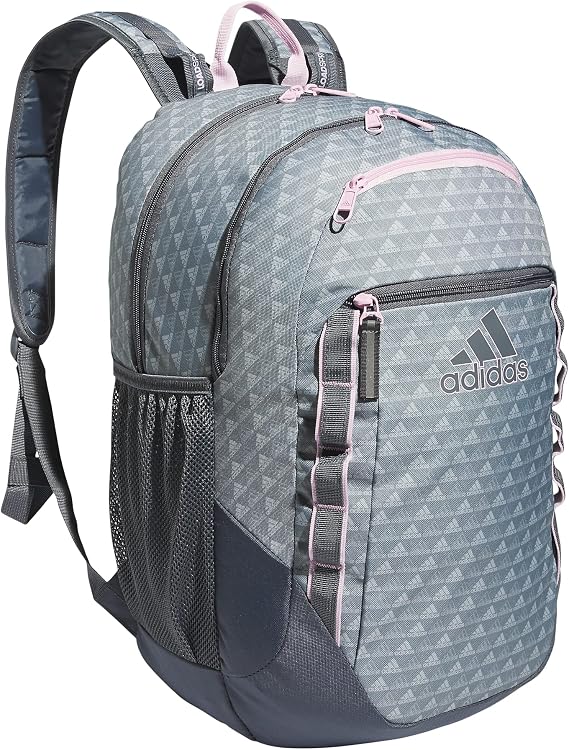 adidas Unisex Adult Excel 6 Backpack Discontinued Backpack Bag Bos Mini Monogram Grey-Grey Two/Orchid Fusion Purple One Size
