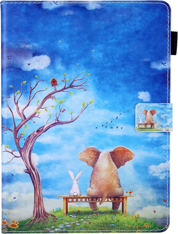 iPad mini 5 Case 2019, iPad mini 4 Case 2015, iPad 3 2 1 Case - Techcircle Multiple Viewing Stand Folio Case with Auto Wake/Sleep Smart Cover for Apple 7.9 Inch iPad mini 1/2/3/4/5, Elephant Rabbit