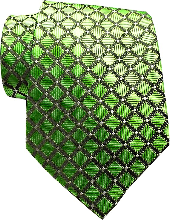 New Classic Checks JACQUARD WOVEN Silk Men's Tie Necktie