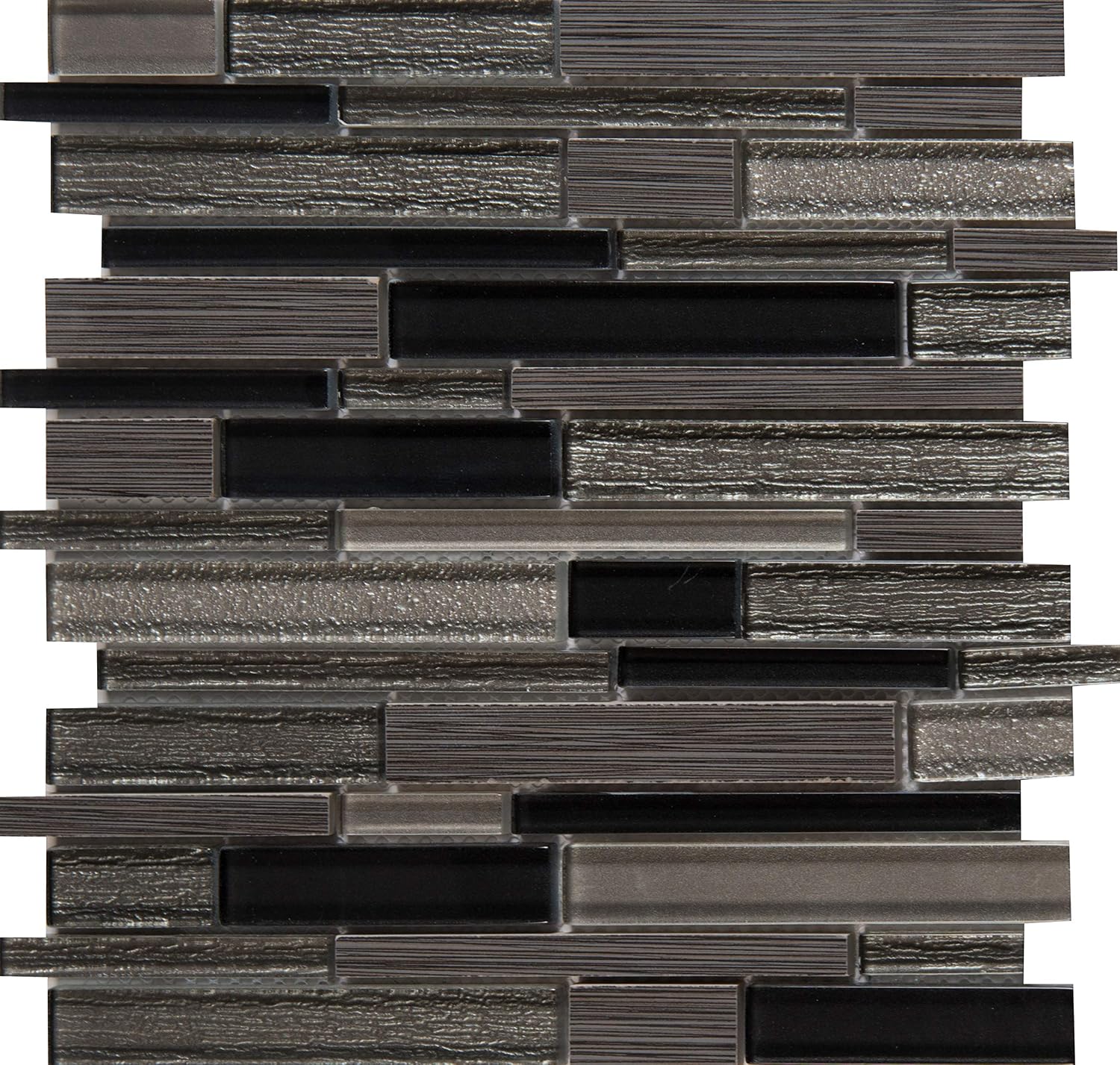 MSI Metro Gris Interlocking Blend of Glass and Stone Tile for Kitchen Backsplash, Wall Tile for Bathroom, Accent Wall Tile, and Shower Wall Tile, 12 in. x 12 in. Mesh-Mounted Mosaic Tile 10 sq. ft.