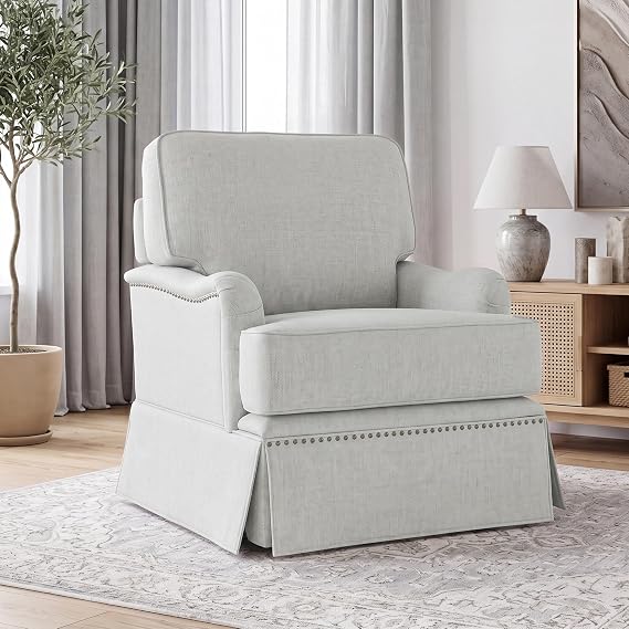 Swivel Accent Chair for Living Room, Chenille Armchair, Ash Gray