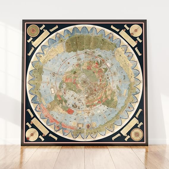 Historic Map - Map of the World, 1587, Urbano Monte - Vintage Wall Art - 36in x 36in