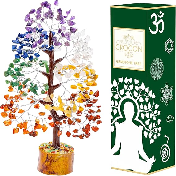Chakra Stones Crystal Tree of Life Gemstone Tree Feng Shui Healing Stones