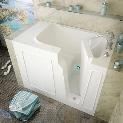 MT2952RWS Curved Door 29 by 52 by 40-Inch Walk In Soaker Bathtub Spa Right Side Door, White