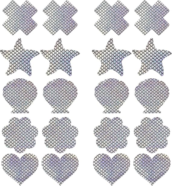 Disposable Nipple Covers Multi Design Nipple Stickers (Silver)