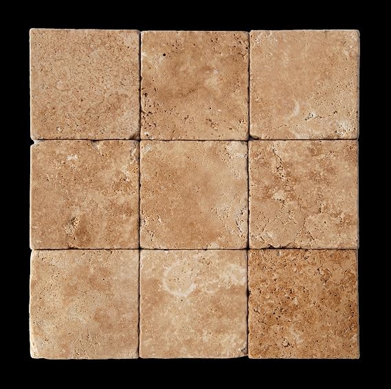 Classic/Chiaro 4 X 4 Tumbled Travertine Floor Tile