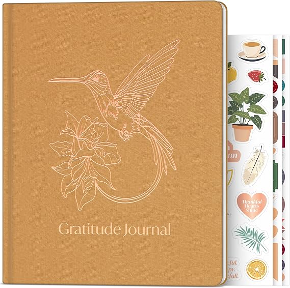 Skyline Daily Gratitude Journal Guided Fill In the Blank Notebook for Inspirational Journaling Positive Affirmation Planner (Gold Sand)