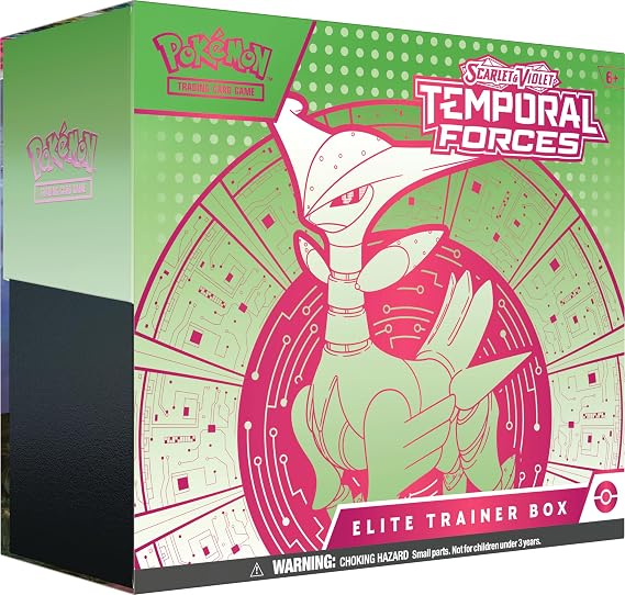 Pokemon TCG: Scarlet & Violet - Temporary Force Elite Trainer Box - Iron Leaf 1 Full Art Iron Agent Promo Card, 9 Booster & Premium Accessories