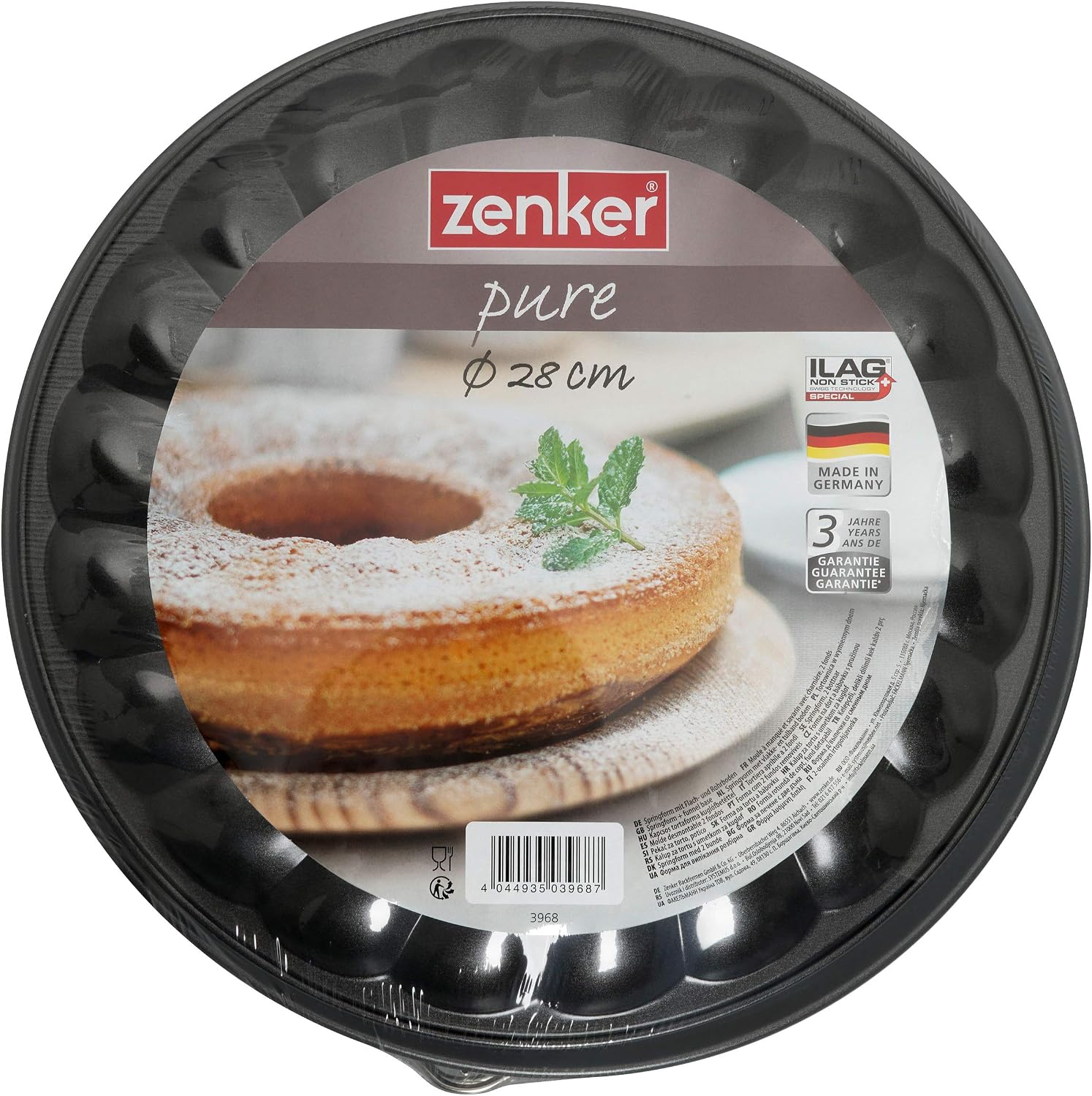 Zenker Springform Cake Tin 2 Base 28 cm Black