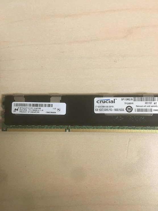 Micron MT36JSZF1G72PZ-1G4D1DD 8GB Server DIMM DDR3 PC10600(1333) REG ECC 1.5v 2RX4 240P 1024MX72 512
