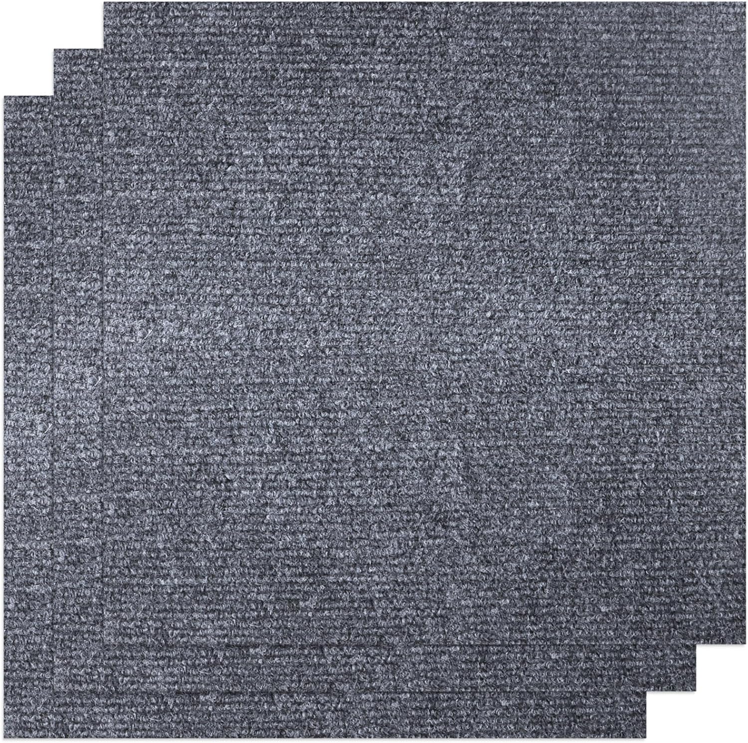 YAYODS 30 x Self Adhesive Carpet Tiles, 30x30cm Easy to Peel and Stick Floor Tiles, Non-Slip Hardwearing Grey Carpet Tiles Floor Covering for Office Living Room Bedroom