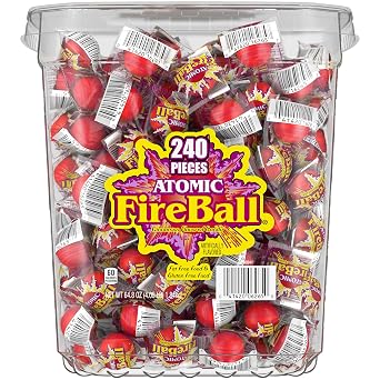 Wonka Atomic Fireball, Candy, Cinnamon Flavor, Individually Wrapped, 7.5 g 240 ct