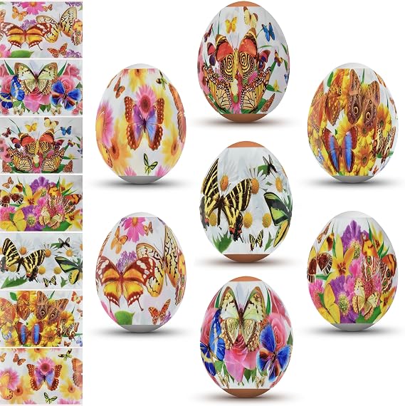 Diximus Moths & Butterflies Egg Wraps Thermo Heat Shrink Sticker Wraps Pysanka Pysanky Sleeve Decoration
