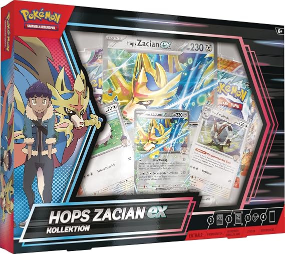 Pokemon - Trading Card Game: Hops Zacian-ex Collection (3 Holographic Promo Cards, 1 Oversized Holographic Card & 4 Booster Packs)