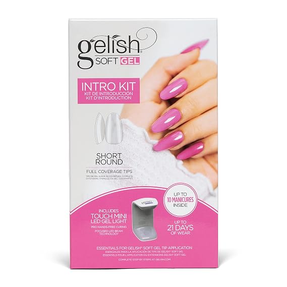 Gelish Soft GelTM Intro Starter Full Coverage Press On Tips: Short Round Kit