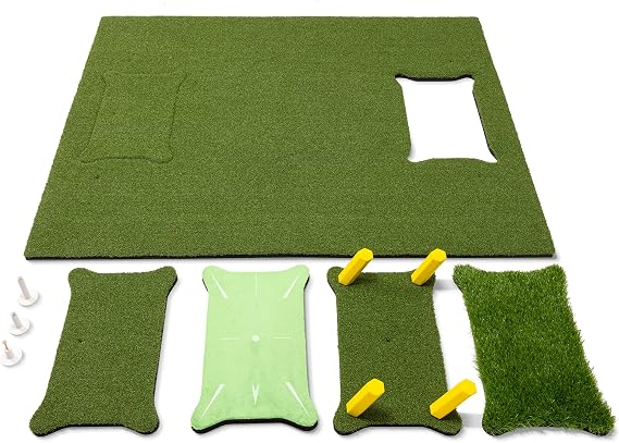 GoSports 5 ftx4 ftPRO Golf Practice Hitting Mat, Includes 5 Interchangeable Inserts for The Ultimate at-Home Instruction