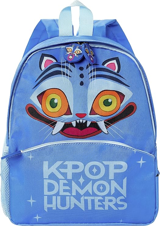 KPop Demon Hunters Backpack, Derpy Tiger Girls Backpack, Blue, One Size