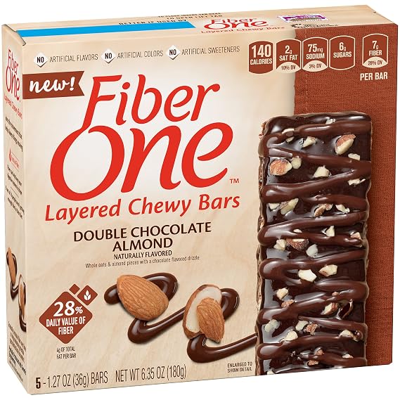 Fiber One Layered Chewy Bars Double Chocolate Almond