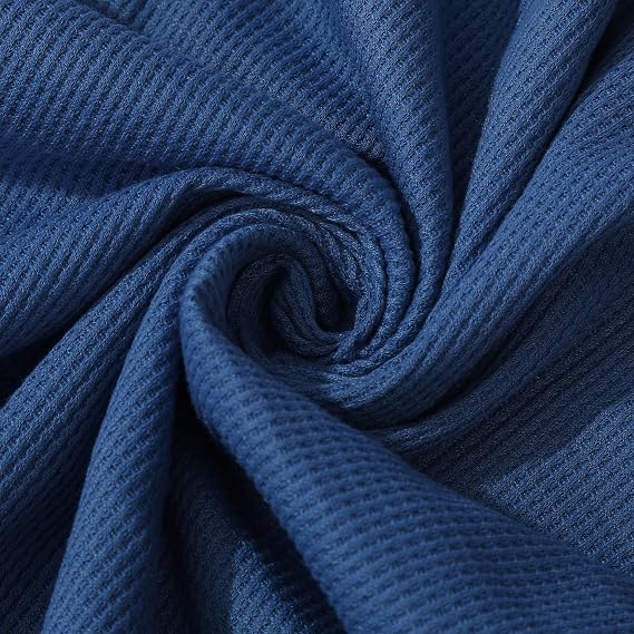 Stretchy Waffle Fabric by the Yard Waffle Knit Polyester Stretch Spandex 60 inches Wide - Solid Colors - 1 Yard (Stormy Blue)