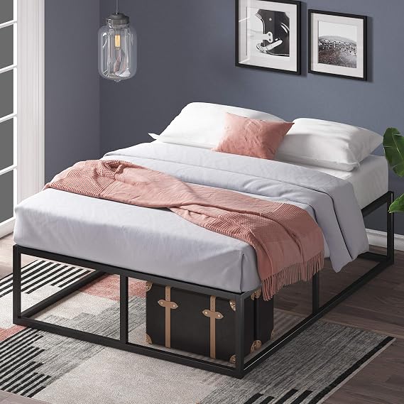 Zinus Joseph 14" Metal Platforma Bed Frame, Mattress Foundation, Wood Slat Support, No Box Spring Needed, Sturdy Steel Structure, Narrow Twin