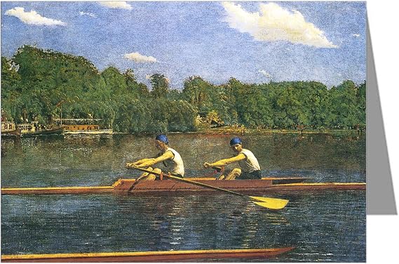 The Biglin Brothers Racing By Thomas Eakins of two Rowers in a Scull 12 Fine Art Notecards in a Boxed Set