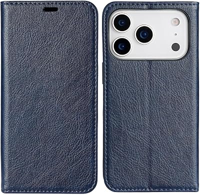 Flip Case for iPhone 17 Pro Max17 Pro17 Air17,All-Inclusive Protection Business Leather Magnetic Closure Wallet Phone Cover Soft Drop Protection Internal Shell 17 Pro,Blue