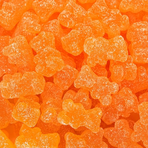 Sour Bears Gummy Candy, Orange Candy, Vegan Gummies, 1 Lb Bag
