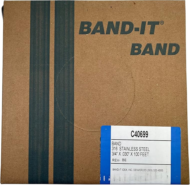 Band-It C40699 316 Stainless Steel Banding, 3/4 x 0.030 Inch, 100-Foot Roll