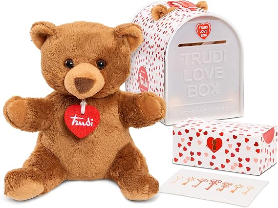 Premium Italian Designed Trudi Love Box, 6.3-inch Bear Plush gift set, Kids Toys for Ages 3 Up by Just Play