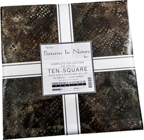 Lunn Studios Artisan Batiks Patterns in Nature 42 10-inch Squares Layer Robert Kaufman TEN-1335-42