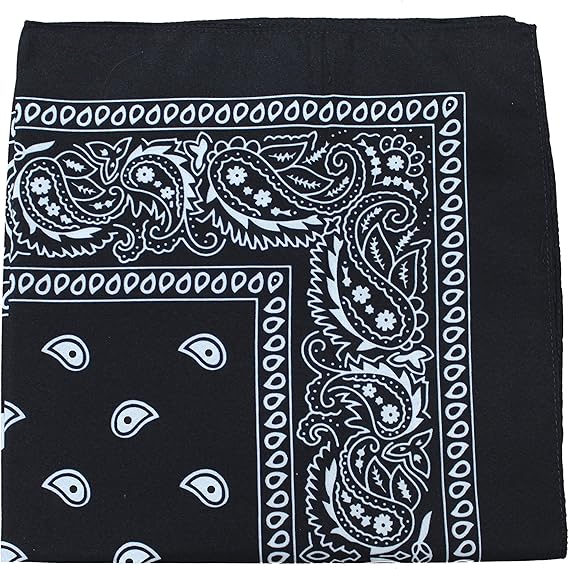 Polyester Paisley XL Bandanas 27 x 27 Inches / 68.58 x 68.58 cm - 12 Pack