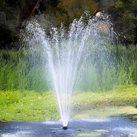 FT 14000 Floating Pond Fountain and Aerator Complete Kit with 14,000 GPH Pump, 100 Foot Power Cord, 3 Spray Styles | 100% US-Based Customer Service and