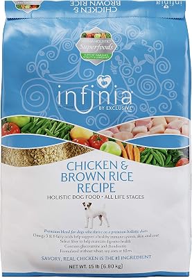 Infinia | Chicken and Brown Rice Dog Food | Nutritionally Complete - 30 Pound 30 lb. Bag