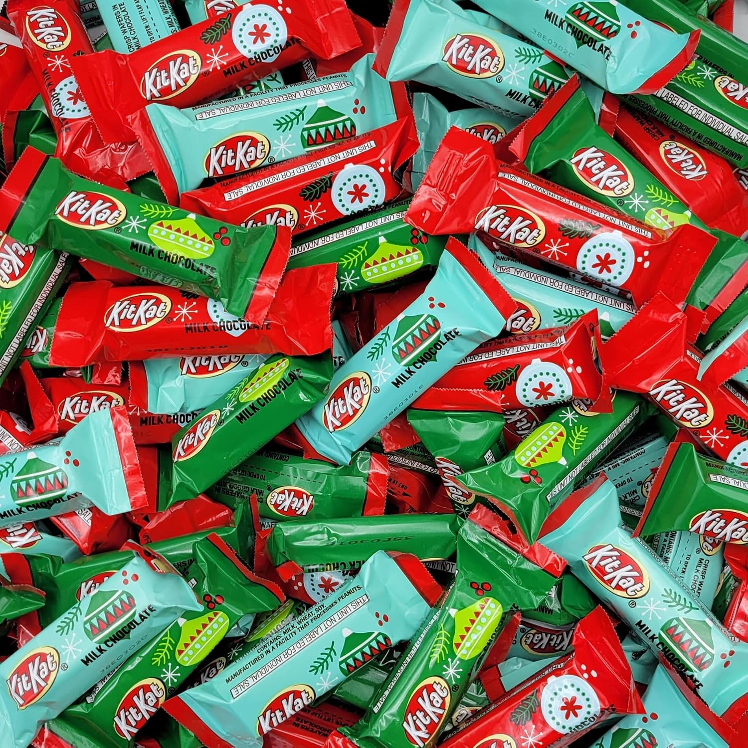Kit Kat Holiday - Crisp Wafers Milk Chocolate Miniatures - Christmas Candy - Individually Wrapped - Bulk Pack - 2 Pound Pack of 1