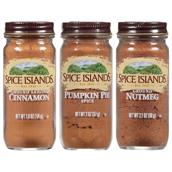 Spice Islands Ultimate Holiday Baking Spice Set with Pumpkin Pie Seasoning, Ground Cinnamon, and Ground Nutmeg