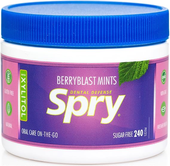 Spry Berry Blast Xylitol Mints, Sugar-Free Candy for Oral Health, Dry Mouth, Saliva Production, Bad Breath, 240 Pieces (Pack of 1)