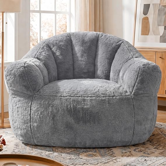 Homkdom Giant Bean Bag Chair for Adults, Comfy Bean Bag Sofa with Armrests