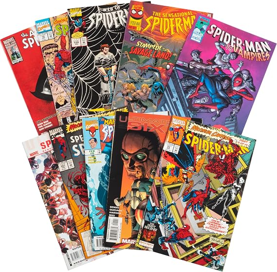 Webslinger Ultimate Comic Book Value Gift Set - 10 Different spiderman Only Comics published by Marvel- Kid/Adult Friendly w No Dupes- spidey Holiday Pack for Graphic Novel, Movie Super Hero Fans