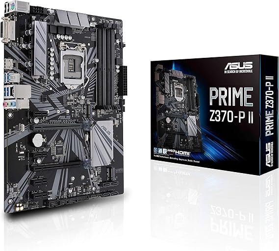 Asus Prime Z370-P II GA1151 (Intel 9th Gen) DDR4 HDMI DVI M.2 Z370 II ATX Motherboard with Gigabit LAN and USB 3.1