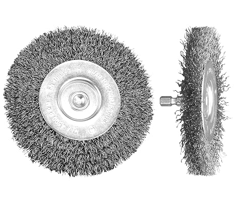 Harrier Hardware 3-inch Abrasive Wire Brush Wheel with 1/4-inch Quick Hex Shank, Coarse 0.012, 2-Pack