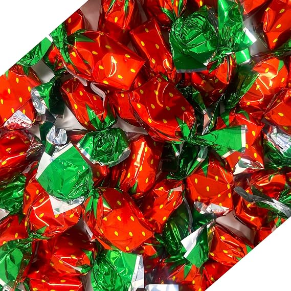 Strawberry Bon Bons 2 lbs of Strawberry Hard Candy. Individually Wrapped Bon Bons. Deliciously Sweet Candy (2 Pound Bag)